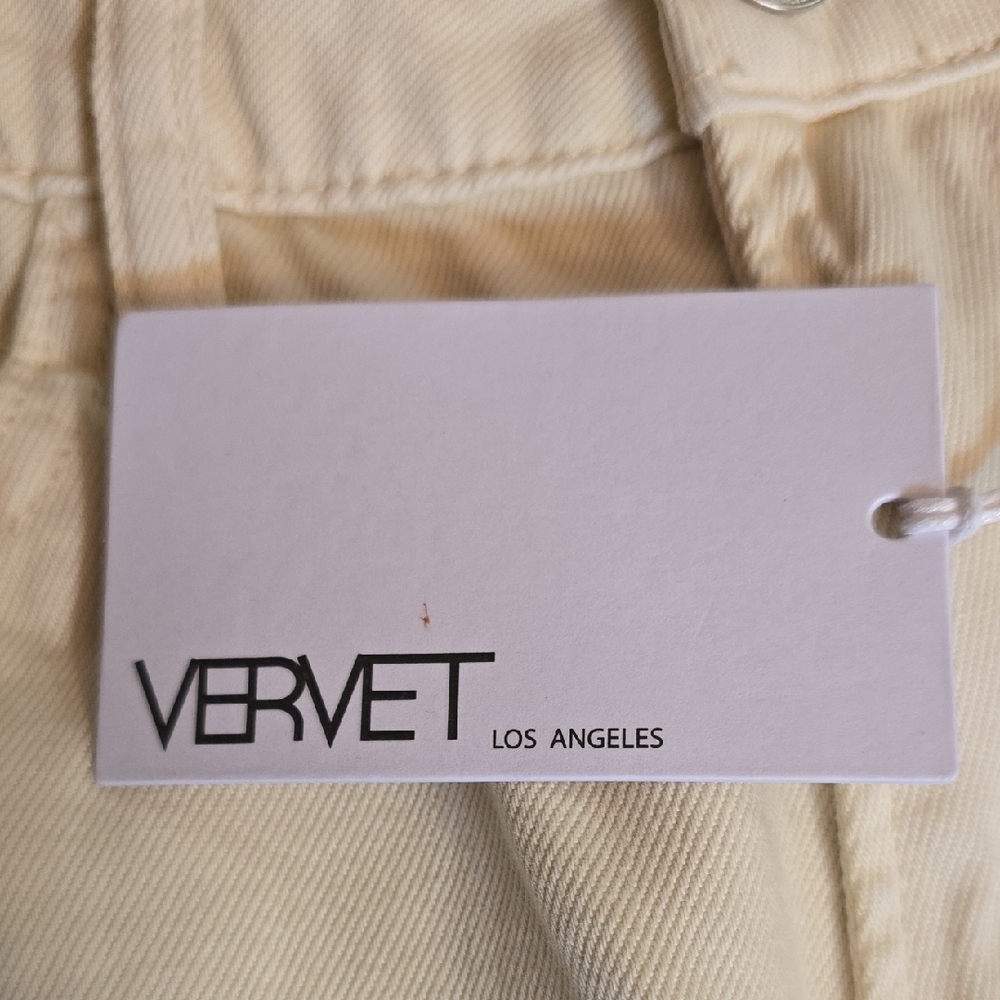 Vervet Los Angeles Distressed Wide Leg Cream Jeans, Size 26, NWT - Picture 2 of 16